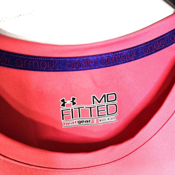 Under Armour Made in USA Salmon Pink Heat Gear Long Sleeve Active Shirt - Picture 5 of 6